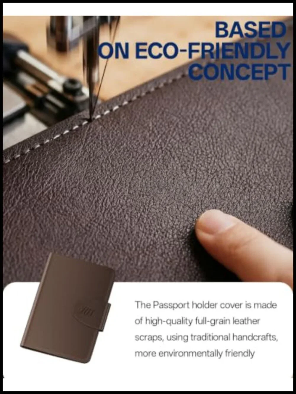 Genuine Leather Passport Holder with AirTag Slot, RFID Blocking Travel Wallet